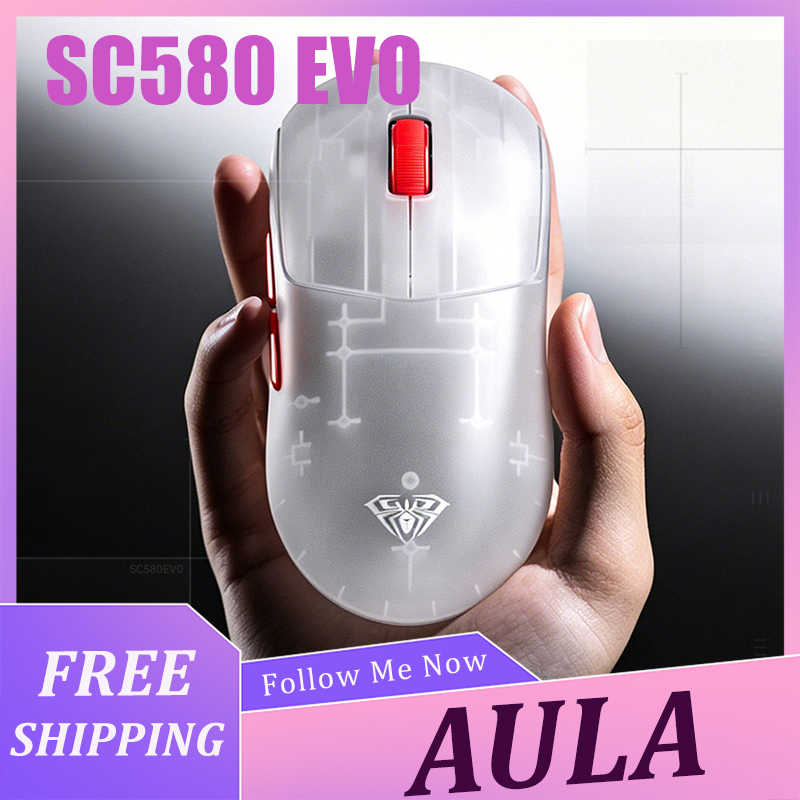 Laptop Mouse - AULA SC580 EVO Mouse Ringan Nirkabel