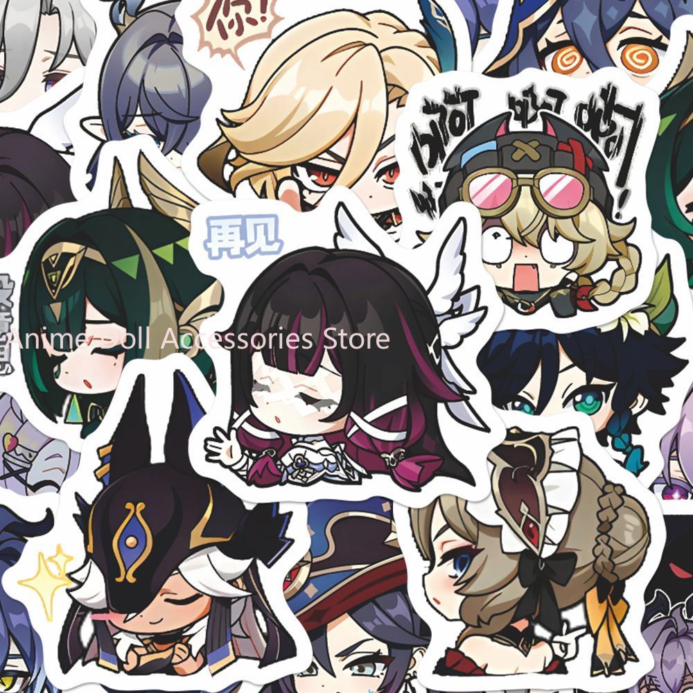 Laptop Original Accessories - 64 Buah Stiker Anime Genshin Impact