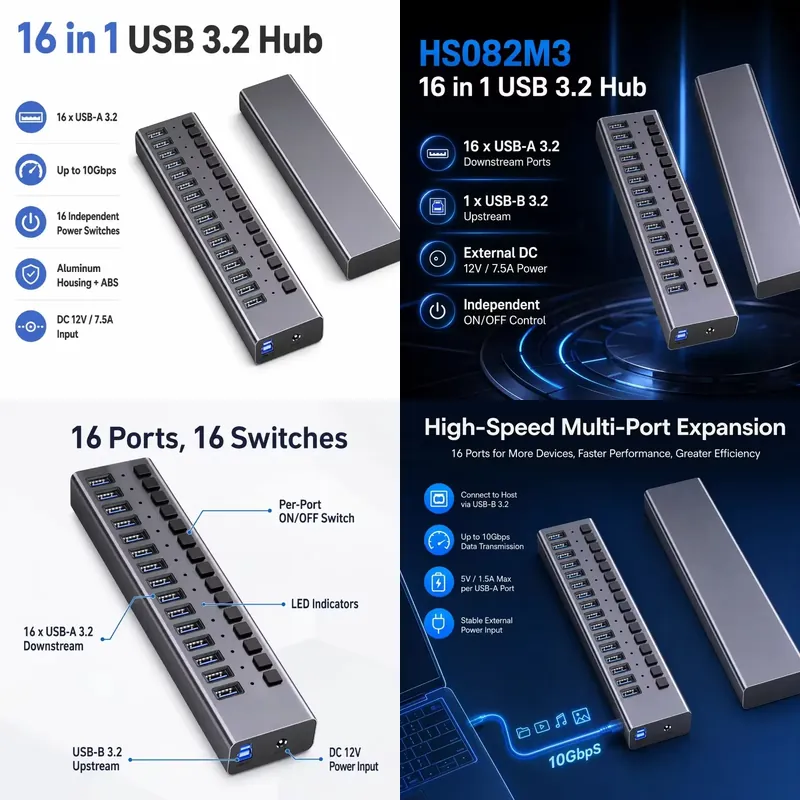 AP01 untuk Hub USB 3.2 Gen2 16 - Usb Hub ulasan dan harga