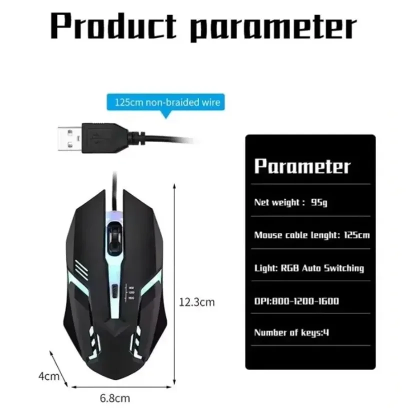 Mouse Gaming Berkabel USB LED  - Laptop Mouse ulasan dan harga