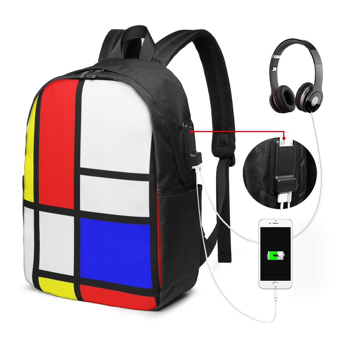 Piet Mondrian Composition Back - Laptop Bag ulasan dan harga
