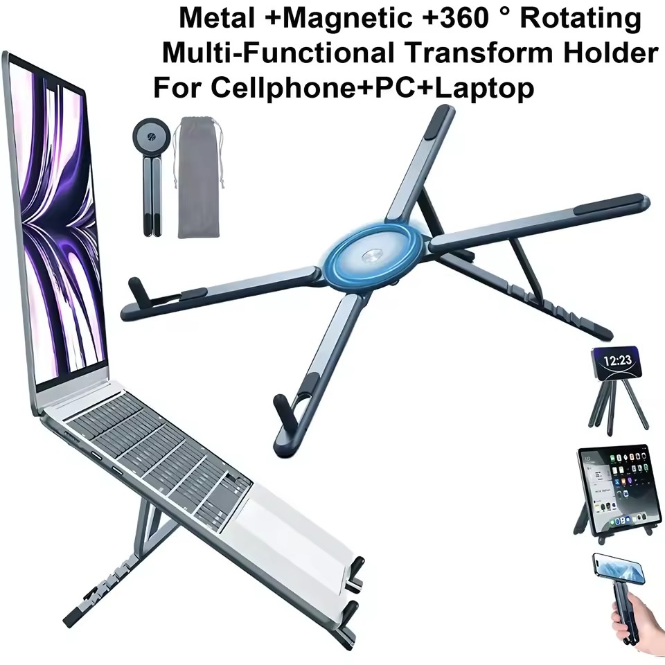 3 in 1 Penyangga Ponsel Magnet - Laptop Stand ulasan dan harga
