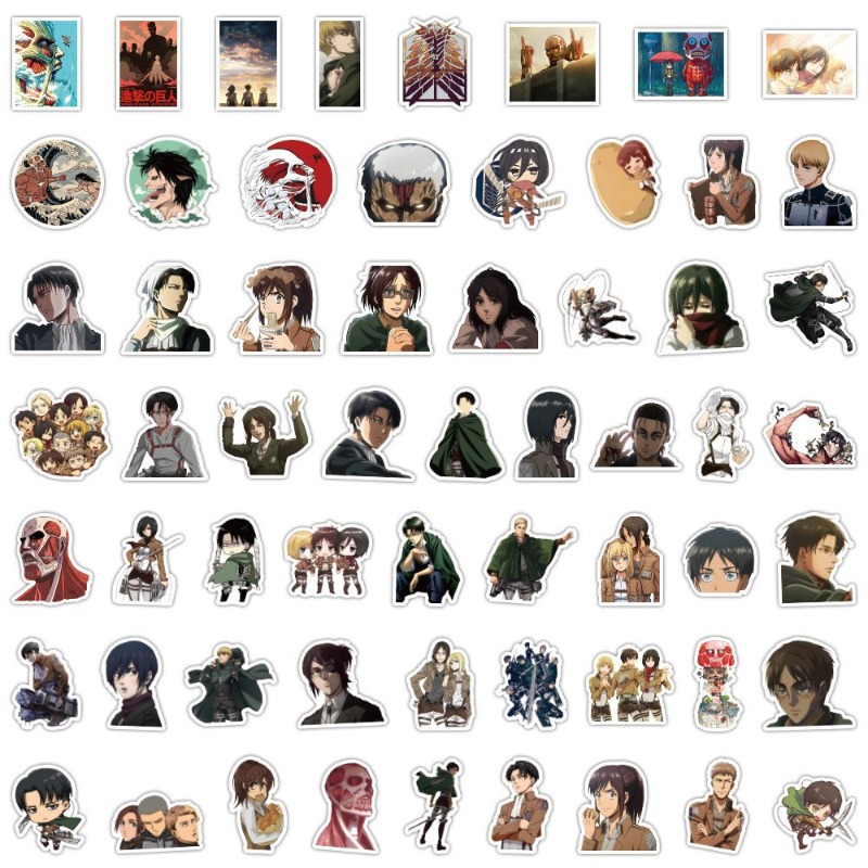 60 Buah Stiker Anime Attack On - Laptop Original Accessories ulasan dan harga
