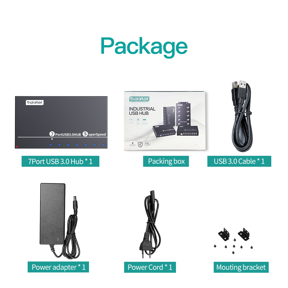 A173 7 Port USB3.0 Hub Industr - Usb Hub ulasan dan harga
